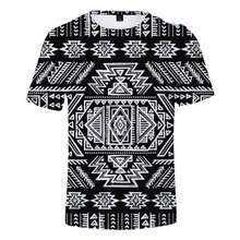 2022夏季创意民族风元素印花 周边3D夏季男装短袖T恤 夏威夷