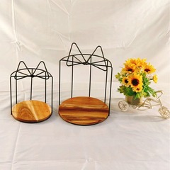 Xiangsi wood iron cake stand for wedding and hotel banquet, photography props, afternoon tea and snacks, tea trays, dining decorations