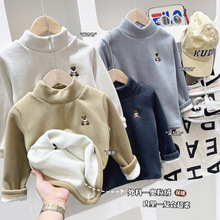 男童童装2024年秋冬季新款儿童打底衫中大儿童宝宝卡通纯色打底衫