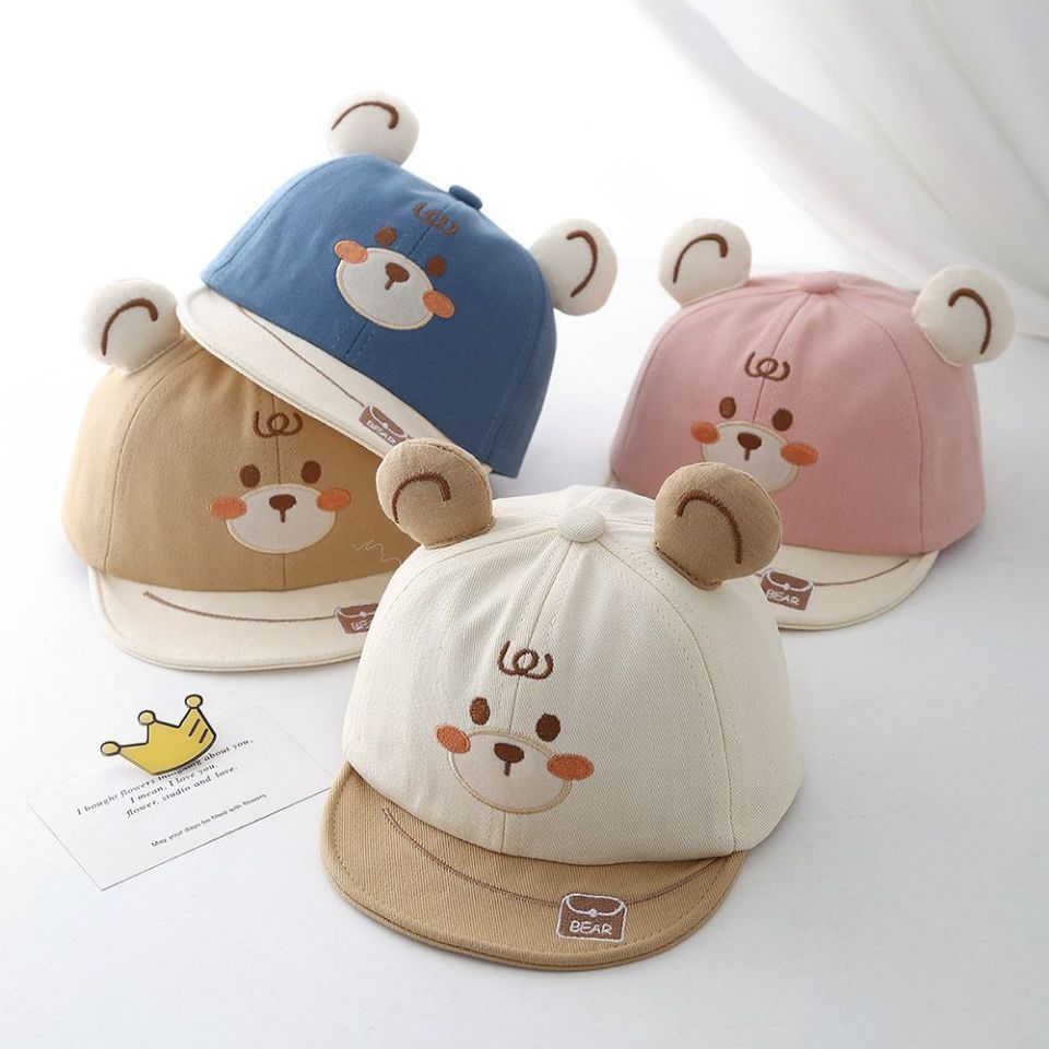 Sombreros para bebés primavera y otoño gorra delgada gorra de pato gorra de béisbol oso pequeño lindo gorra de verano super lindo pequeño mes