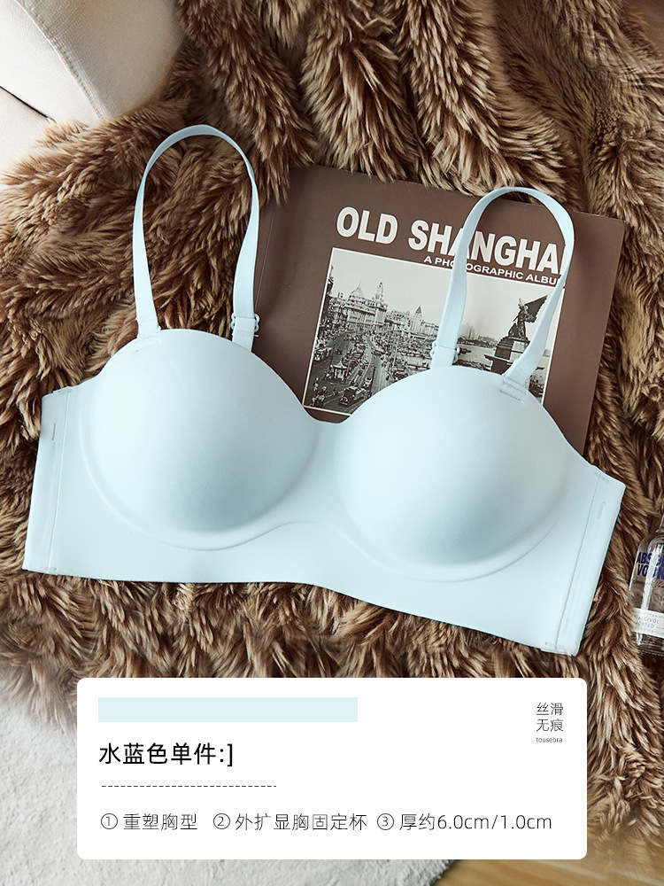 368 Venta caliente de una sola pieza de expansión sin fisuras pequeño pecho push up inalámbrico anti-flacidez de la ropa interior de dibujos animados sujetador de ajuste