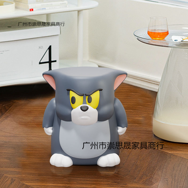 卡通小凳子猫老鼠落地摆件客厅矮凳电视柜换鞋凳家居装饰品床头柜|undefined