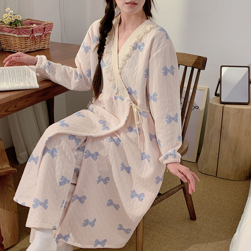 300斤秋冬季加大码空气棉月子服11-2月产后加厚孕妇睡衣女哺乳服