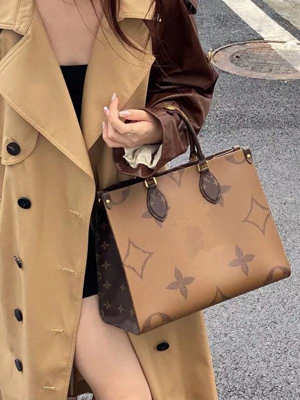 新款女士丛林包斜挎包大容量妈咪袋女士托特包时尚经典老花购物袋|undefined