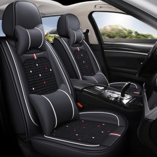 Full-enclosed leather ice silk cartoon universal car seat cushion feels comfortable and durable fashion breathable car seat cushion