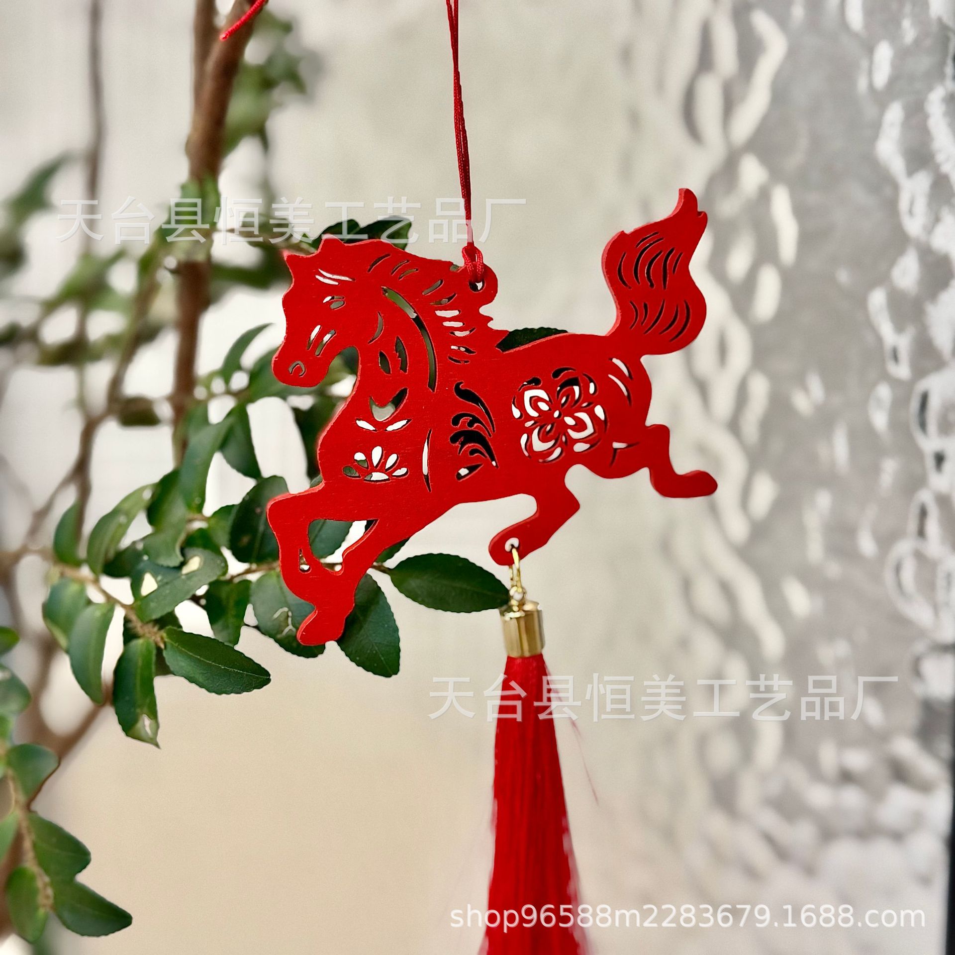 马年春节新年礼物装饰木牌盆景玄关花户外树木元旦挂饰物业商场