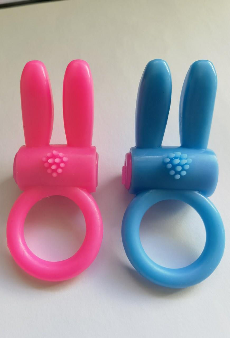 Vibrating Rabbit Couple Ring, Pink Silicone-Style Adult Wearable — detail image 5