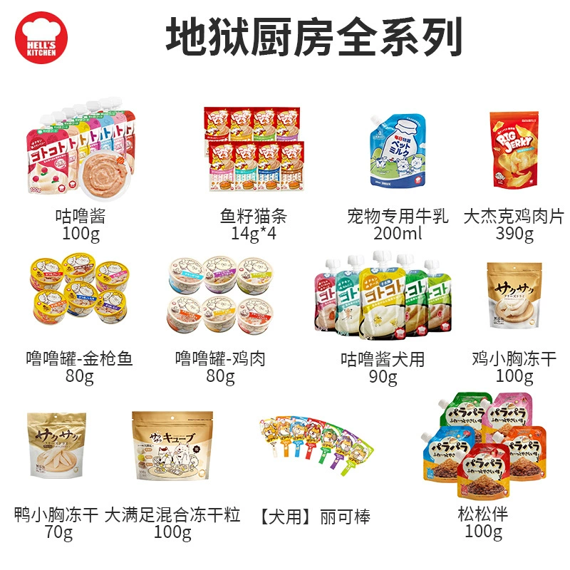 Hell's Kitchen Соус Голлум Закуски для кошек Сухое мясо Молоко Мясо Штамповка льна Консервы Лиофилизированные рейки для кошек Закуски для домашних животных Собаки