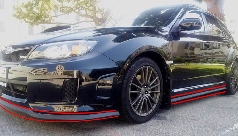 L-Shaped Anti-Collision Rubber Strip for Modified Side Skirts, Universal Car Door Edge Front Spoiler Strip, Anti-Kick and Anti-Scratch Front Lip Decoration, Thickened
