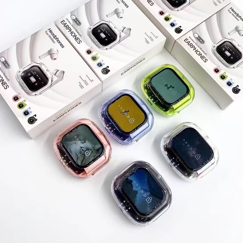 Airmax Color Screen Bluetooth Headset with Digital Display, Long Battery Life, New Cross-Border Hot Product, Lcd In-Ear Touch Transparent Tws Airmax Color Screen Bluetooth Headset with Digital Display, Long Battery Life, New Cross-Border Hot Product, Lcd In-Ear Touch Transparent Tws