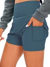 I 69611 High Waist Pocket Yoga Shorts �����٤�̿� �羳