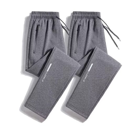 Men's Sports Lounge Pants Spring and Autumn Season Plus Size Deep Gray Men's Pants Loose Straight Leg Men's Casual Long Pants