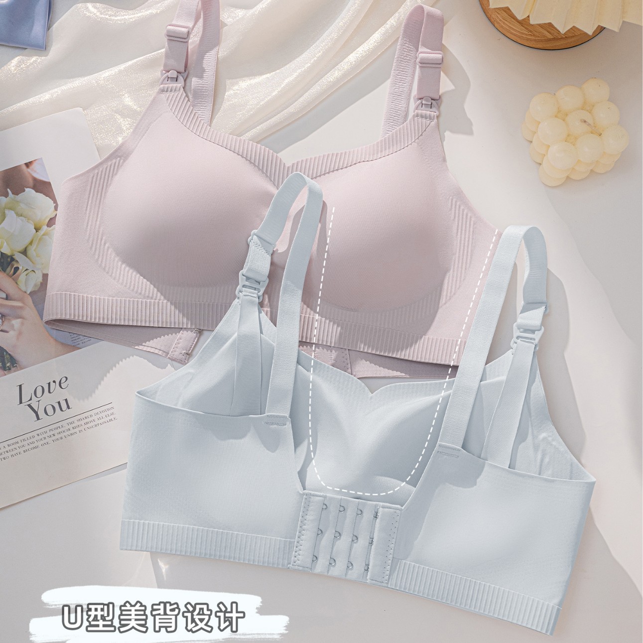 Venta directa de fábrica comercio electrónico transfronterizo Sudeste de Asia Vietnam Tailandia damas sin costuras sujetador de recogida lateral cómodo