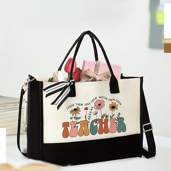 Bolso Tote con estampado de patrón de impresión de moda de color de contraste transfronterizo Bolso de hombro doble en blanco y negro de gran capacidad Arte de alta gama