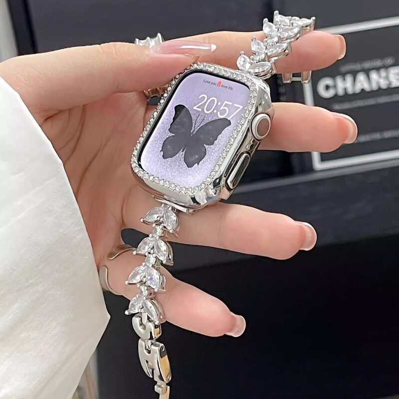 Suitable for Apple S11 Watch Iwatch109 Strap Fishtail Chain Metal Huawei Fit4 Xiaomi Bracelet 10 Strap