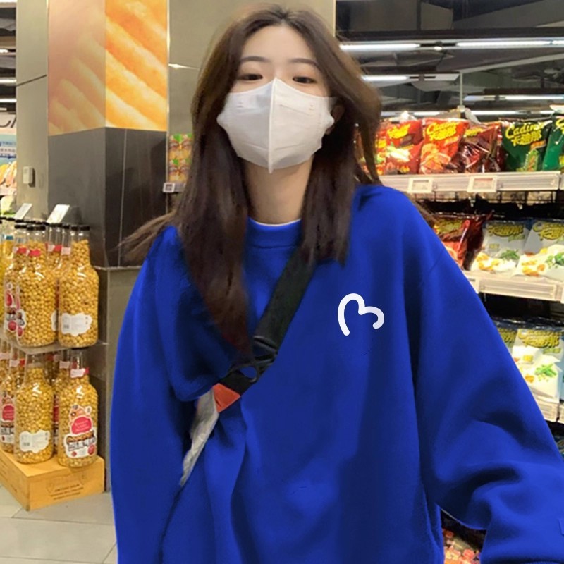 胖mm240斤时尚圆领卫衣女2025秋冬装新款宽松百搭韩版慵懒风ins潮|undefined