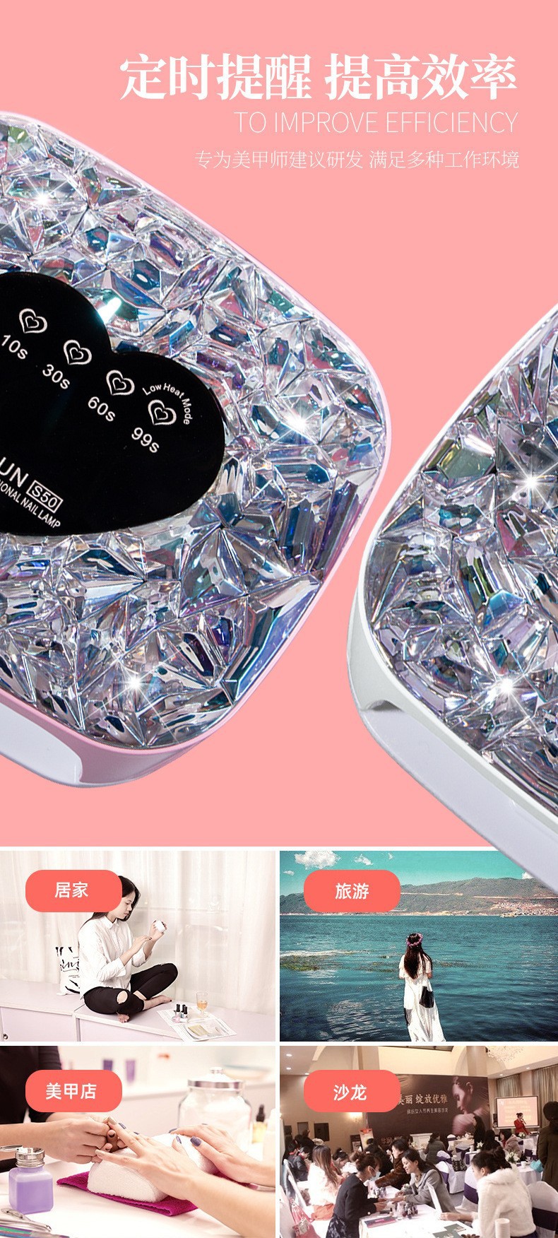 Hochleistungs-intelligente Smart Nail Art Maschine UV-LED Nagellampe Aufladbar Akku-Version Dual-Lichtsystem Lange Akkulaufzeit Nagellack-Gel Aushärtungsgerät