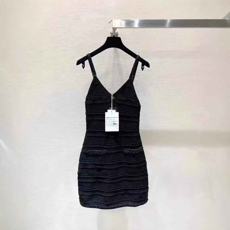Chanel-Style Spaghetti Strap Dress for Women, Summer Korean Version, Niche Design with Lace Splicing, Slimming Knit Top Chanel-Style Spaghetti Strap Dress for Women, Summer Korean Version, Niche Design with Lace Splicing, Slimming Knit Top