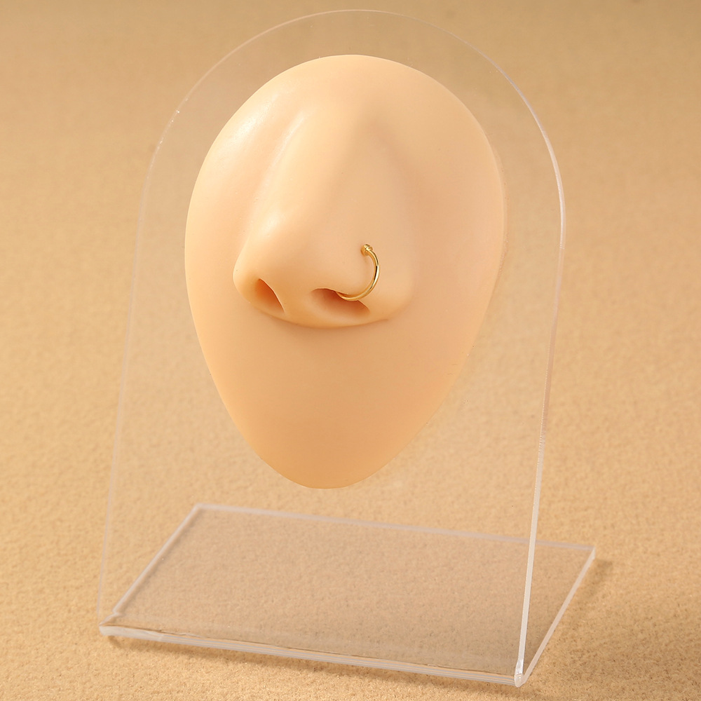 fashion stainless steel fake nose ring C-shaped gold nose nail piercing jewelry