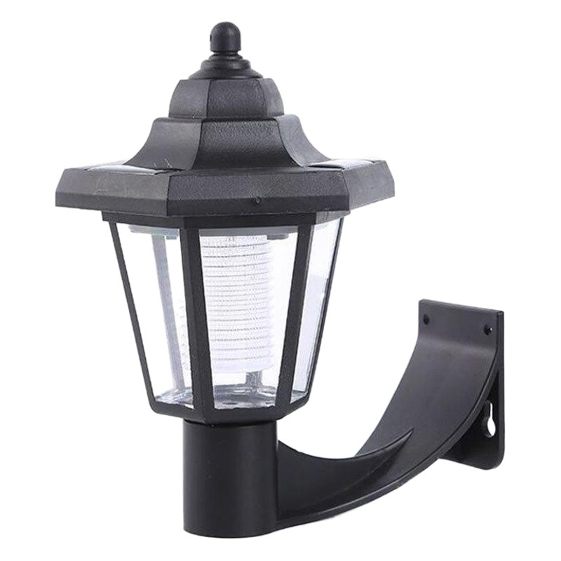 Lámpara solar hexagonal de plástico para pared, jardín, exterior, cerca, iluminación LED, lámpara solar de jardín