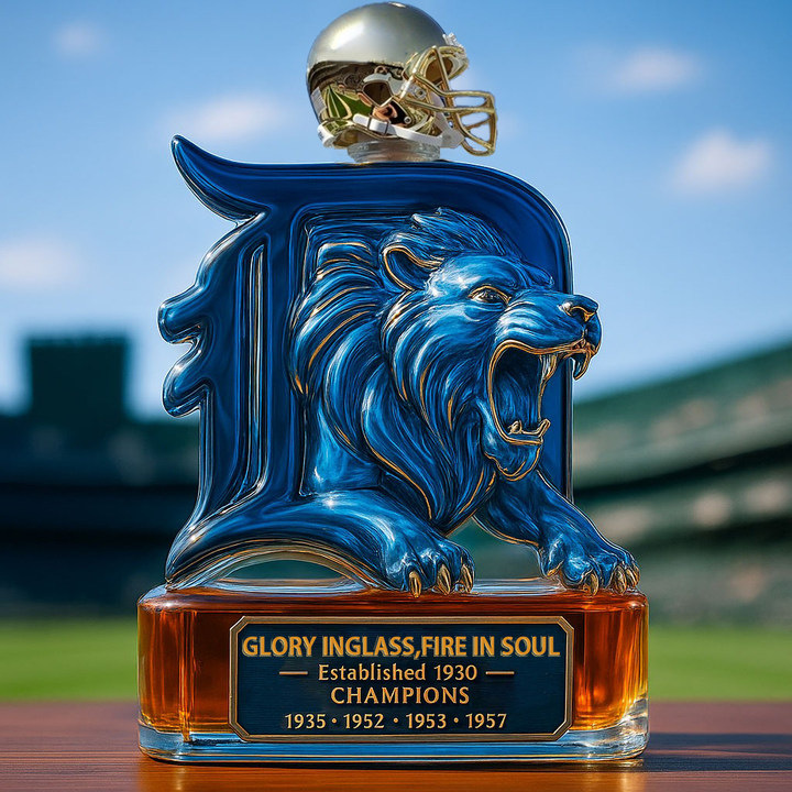 跨境新品底特律雄狮队NFL威士忌酒瓶高硼硅玻璃酒瓶