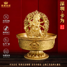 卡为水供大黑天铜像藏式六臂玛哈嘎拉财神佛堂供奉摆件生产工厂