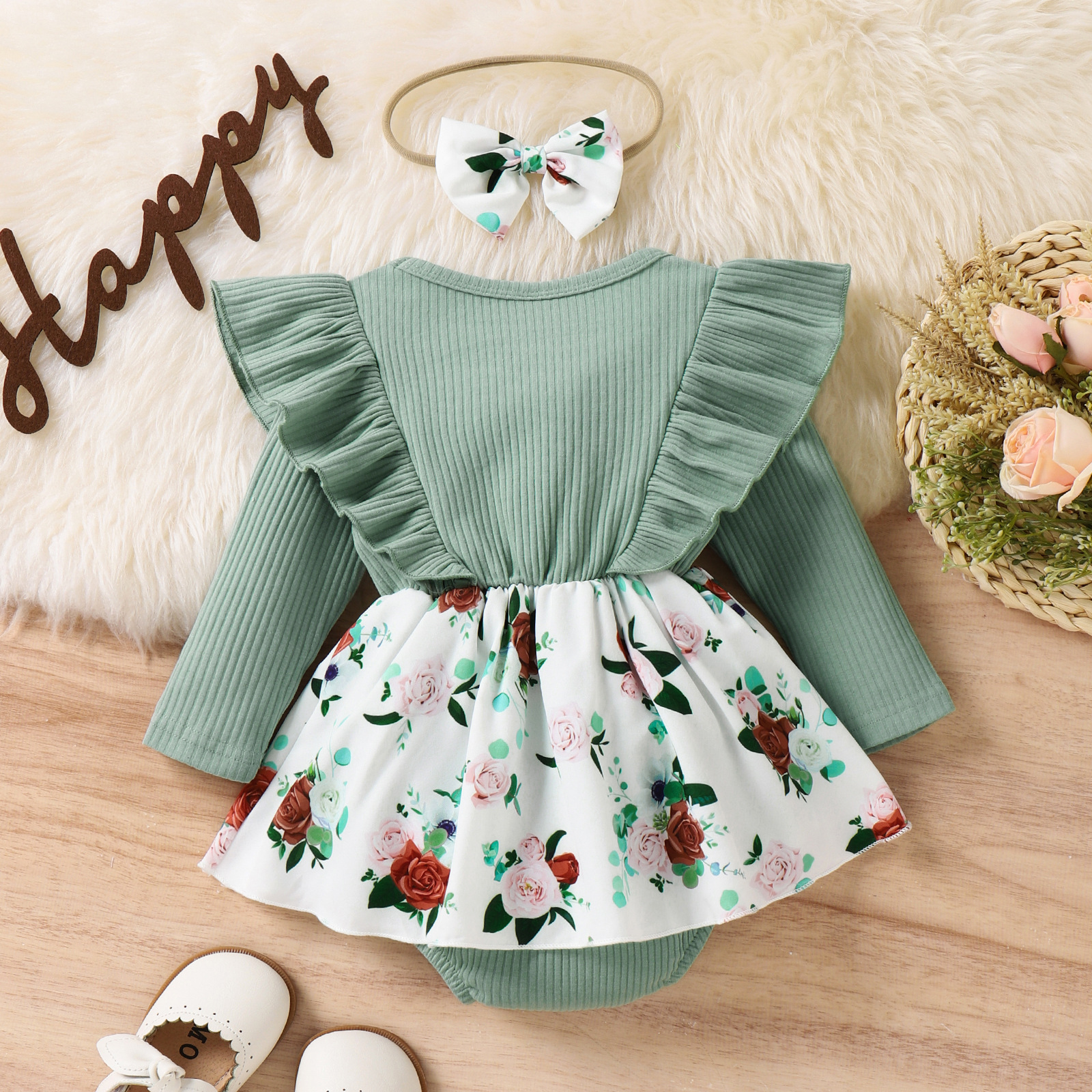 200g Weight Stretchy Elasticity Baby(0-2Years) Age Group Regular Fit Fit Type Plaid, Flower, Bow Knot Pattern Winter, Autumn Season Baby Girl'S Gender Cotton, Polyester Fabric Patchwork Design Fashion Style Fashion Plaid Flower Bow Knot Patchwork Cotton Polyester Baby Rompers 11