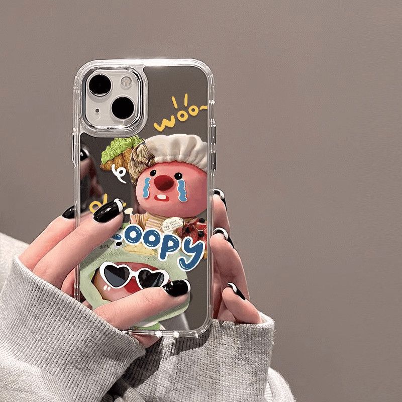 Little Beaver Loopy Is Suitable for Apple 14 Promax Mobile Phone Case iPhone 15 Niche 11Ins Style 13 Hard Shell 12