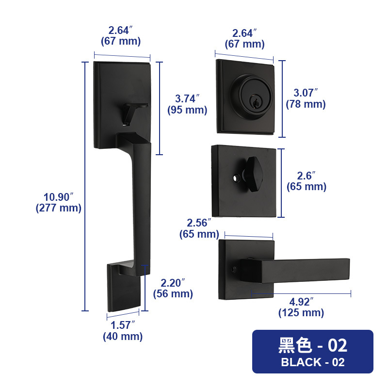 Cerradura de mano grande cerradura de puerta interior cerradura oculta unilateral cerradura de aleación de zinc exportación cerradura de cabeza plana cerradura de puerta metálica mayorista