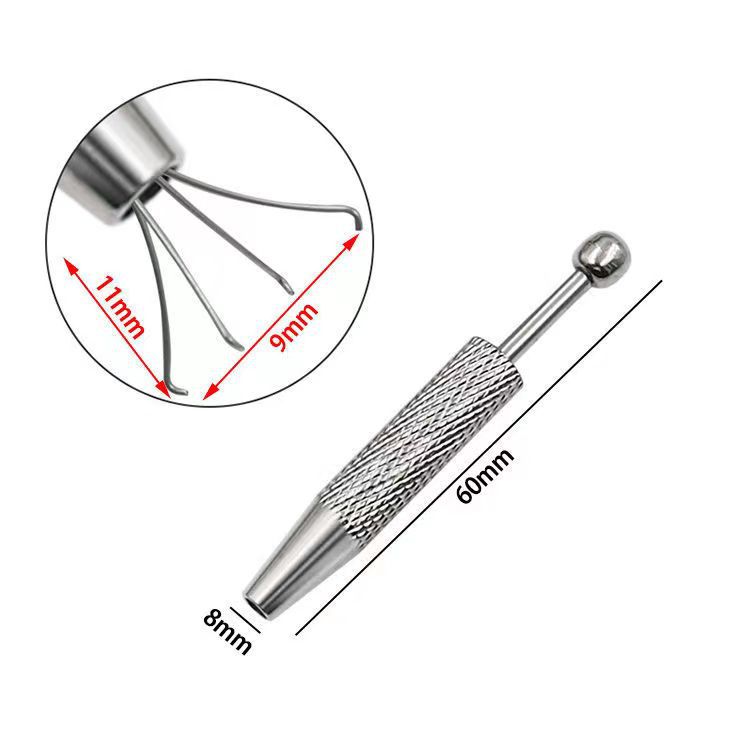 Acero inoxidable cuatro-garra grapa clip de diamante desnudo circón diamante joyería de uñas oreja hueso herramienta de joyería especial