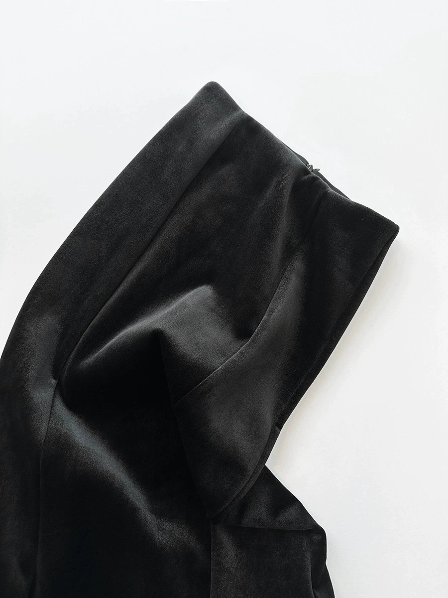 K Thick Black Fishtail Skirt, Half Body Skirt For Women, High Waist, Slim, Medium To Long, A-line Skirt With Wrapped Buttocks_ecoleips.com