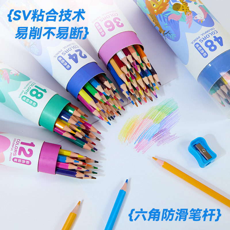 Lápices de color para estudiantes de primer grado dibujo infantil especial de dibujos animados de plomo de color al por mayor