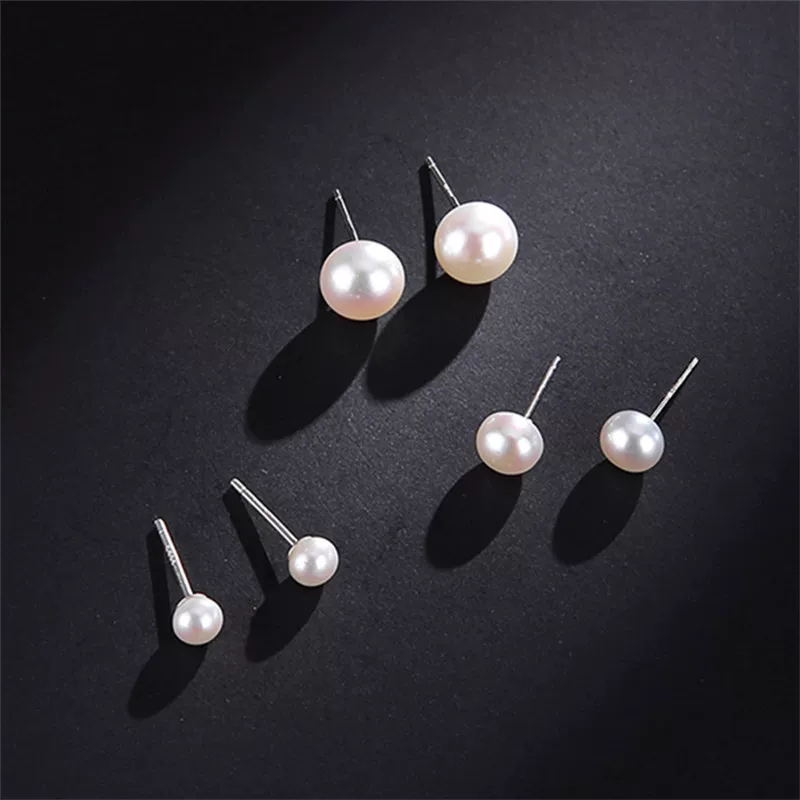 Серебряная шпилька с жемчужиной, универсальные серьги, серебро 925, простой и элегантный дизайн
