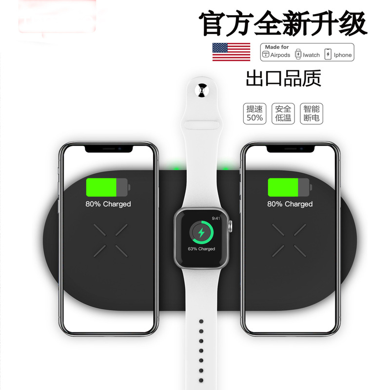 Dual 15W Wireless Charger Suitable for Samsung and Apple Phones, Airpods, Watches, 15W Fast Charging, Multi-Functional Flash Charging