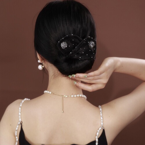 Lazy hair twister, mesh bow, ball headband, magic twist clip, rotating hairband, hairpin on the back of the head for women