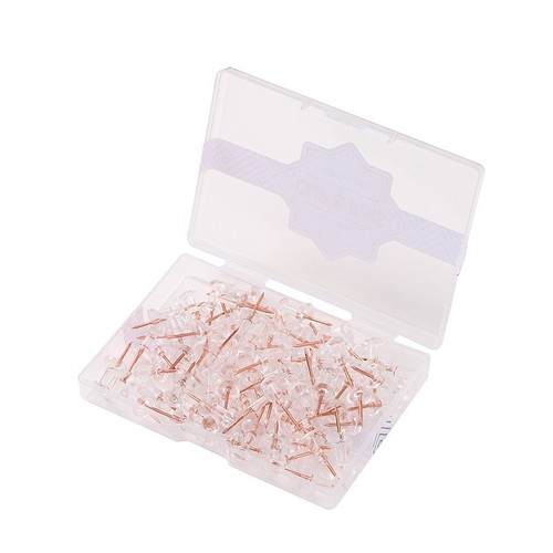 Transparent rose gold machine nail wholesale Instagram style photo cork nail decoration push pin creative box packaging gold thumbtack