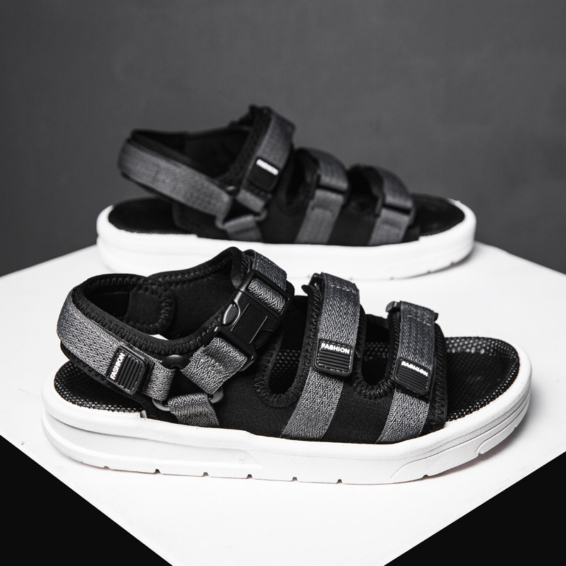 2022 open toe cloth breathable casual sandals factory wholesale cross-border foreign trade fashion slimming beach shoes