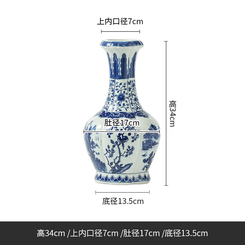 Jingdezhen vasos de cerámica antiguos pintados a mano Bo Gujia ornamento de cerámica vasos Ming y Qing ornamentos de vasos antiguos