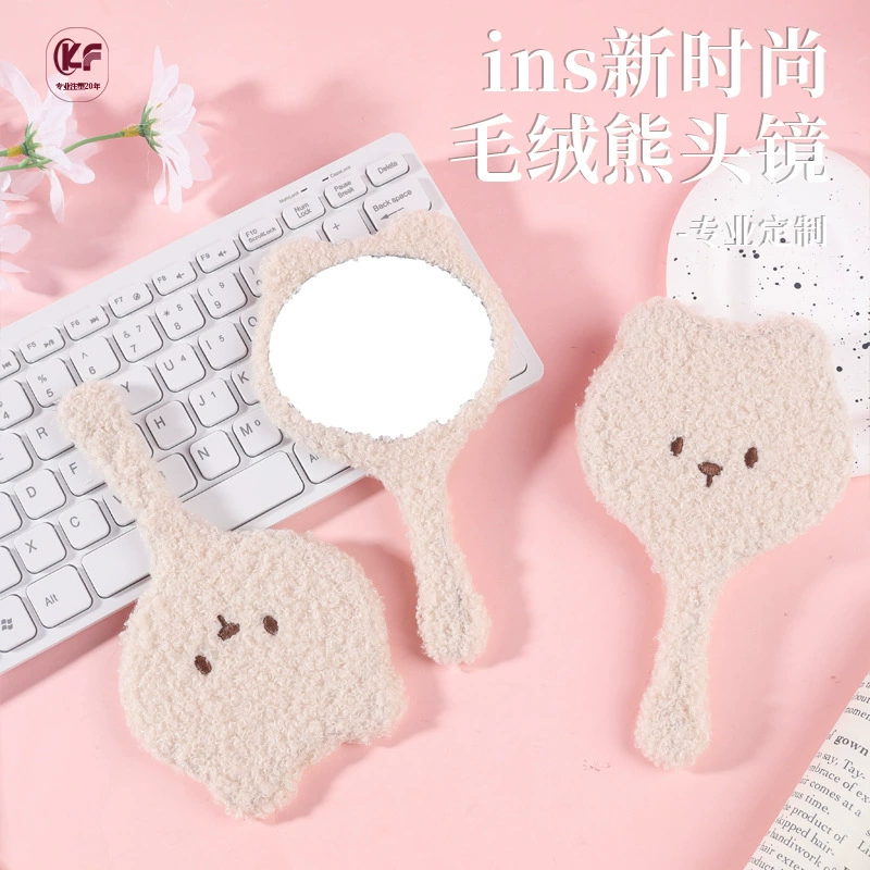 Трансграничный милый медведь ручной зеркало для макияжа плюшевые зеркала серии зеркала HD зеркало портативный макияж зеркало DIY зеркало