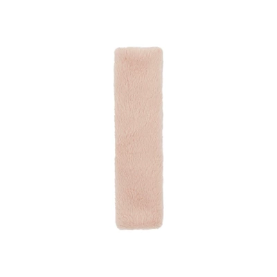 for car use, prevents neck strain, winter – Seat belt shoulder pad - rabbit-fur-shoulder-pads-in-milk-tea-color