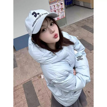 现 2025冬季新款韩国设计师RR连帽羽绒服男女同款面包服保暖外套