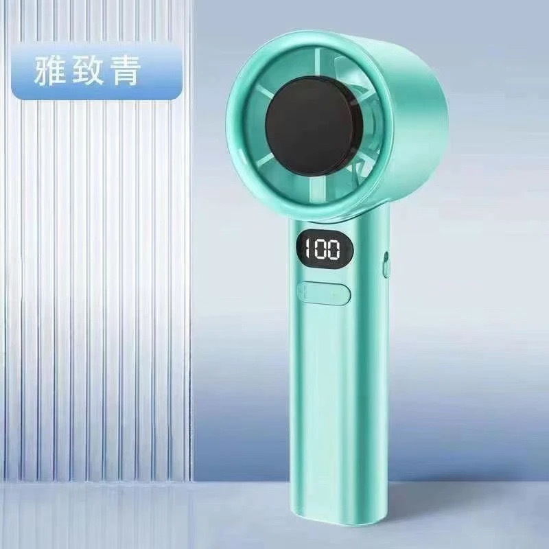 夏用ハンドヘルド高速ファン冷却小型ファン強風高耐久デジタルディスプレイにはミニポータブル扇風機が付属しています|undefined