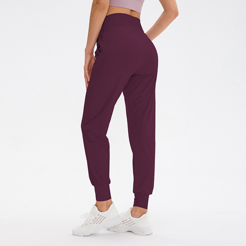 Special Price Women's Athletic Long Pants High-Waist Yoga Loose Casual Quick-Dry Elastic Fitness Running Ankle Pants 02320