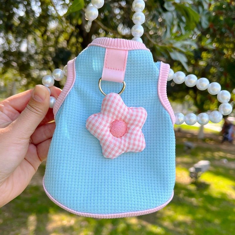 Roupas para cães e gatos primavera e verão pet britânico curto azul gato anti-derramamento protetor solar respirável tração teddy bichon colete