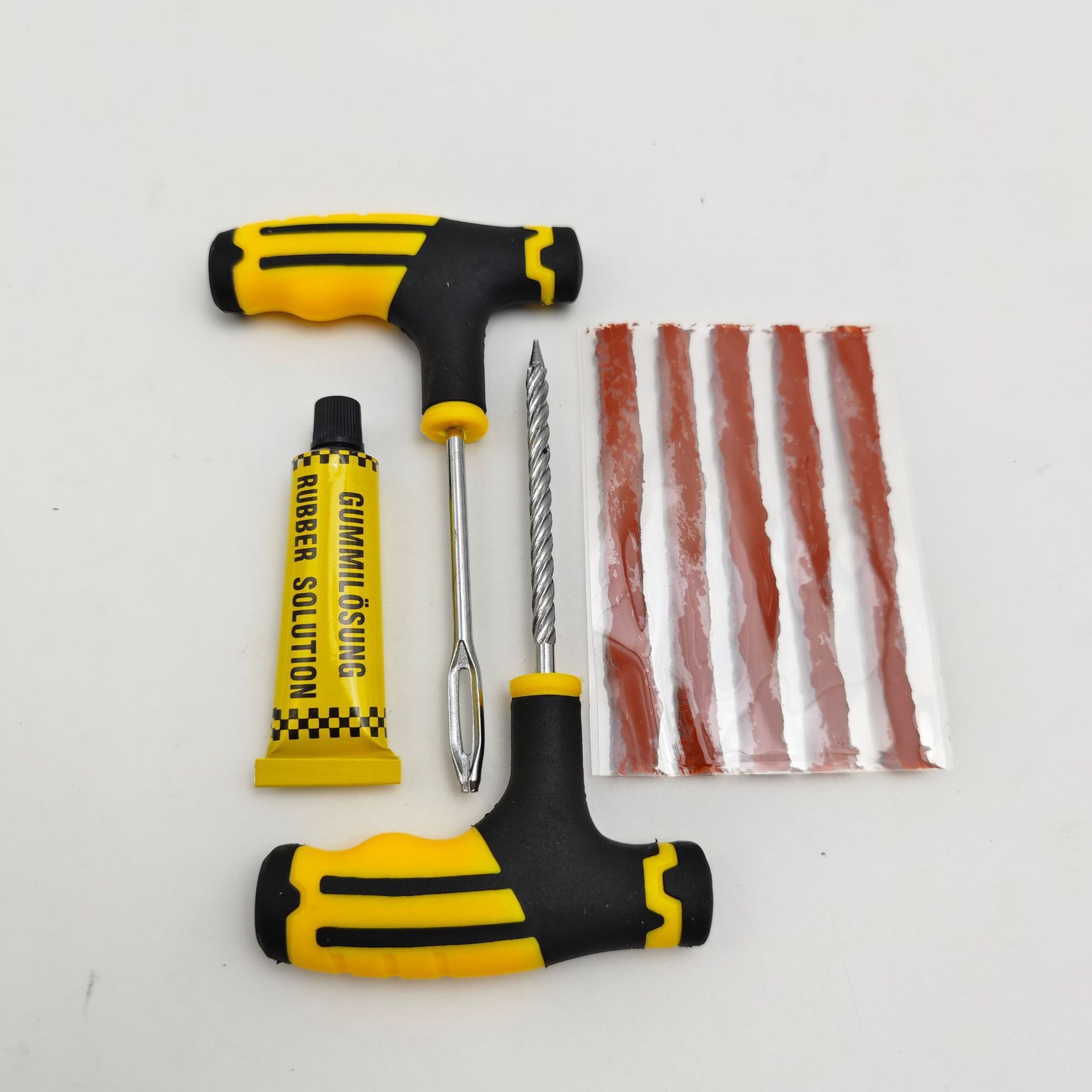 8pc 작은 노란색 핸들 타이어 수리 도구