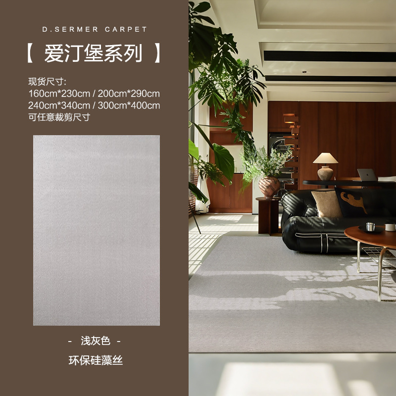 Gran área de alfombra de Guangdong sala de estar cubierta de seda de diatomitas protección ambiental alfombra de cama del dormitorio ultra suave sensación de pies sólidos personalizados