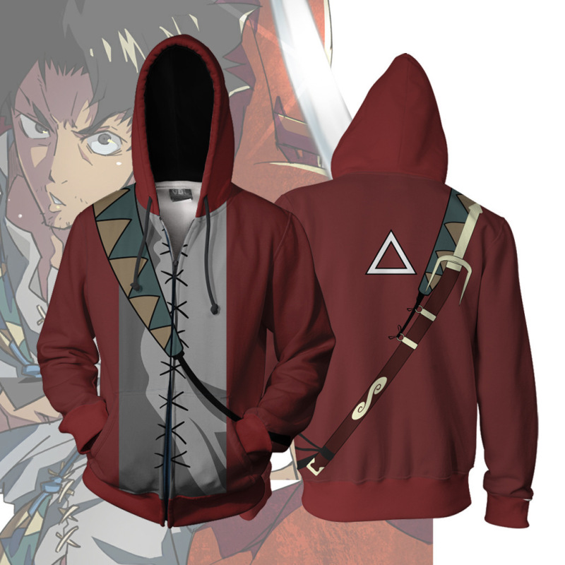 Chaos Warrior Mugen COS anime peripheral new 3D printed zipper cardigan hooded sports sweater coat