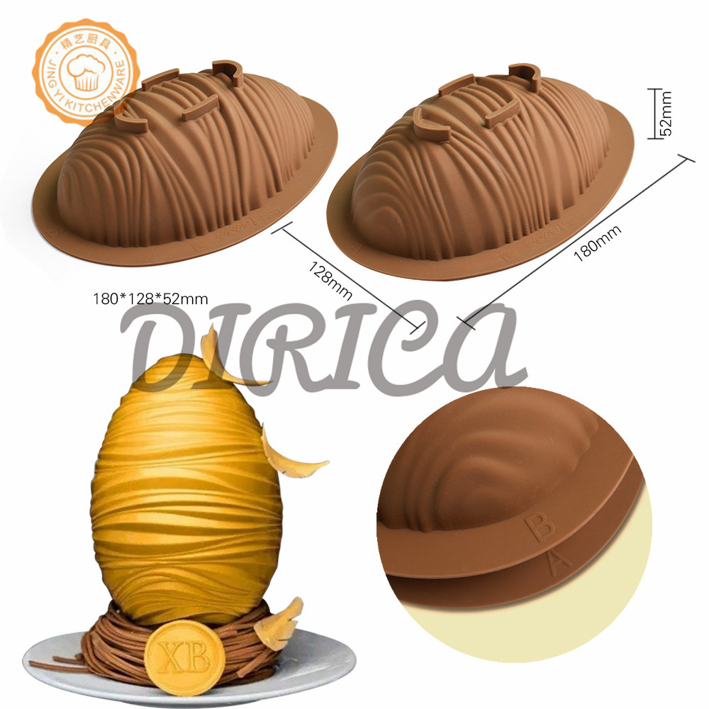 Exquisito huevo de Pascua molde de silicona tridimensional huevo único molde de chocolate golpe música para hornear molde de pastel