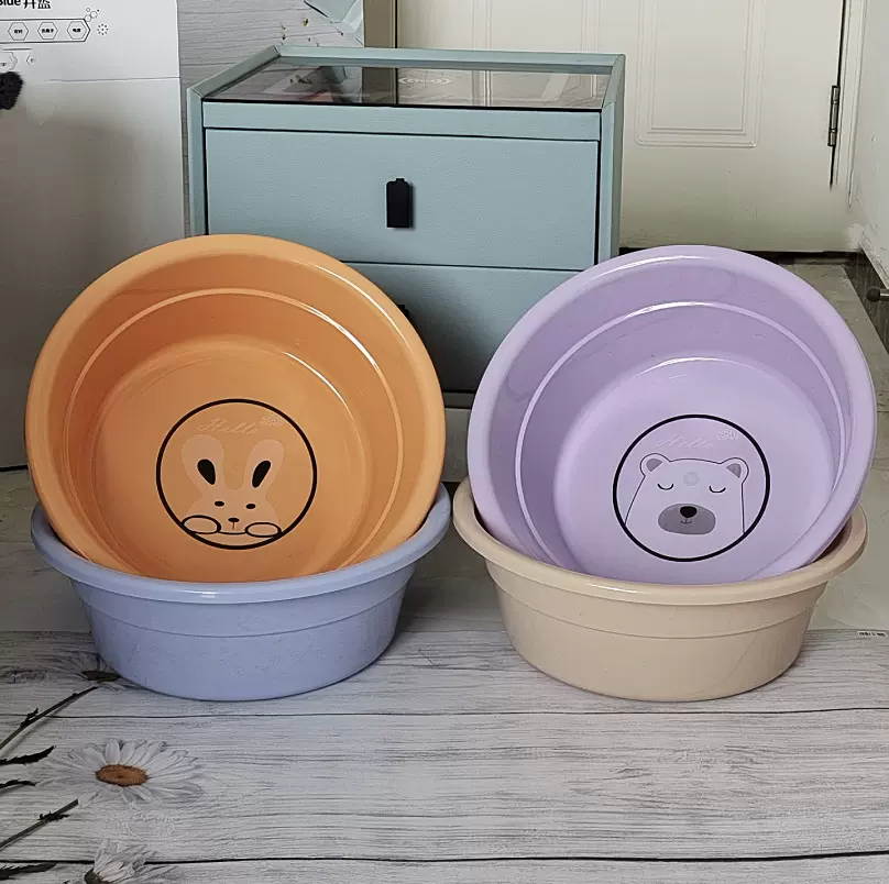 厂家批发塑料盆加厚广告印字店庆礼品盆家用盆子婴儿洗衣盆洗脸盆