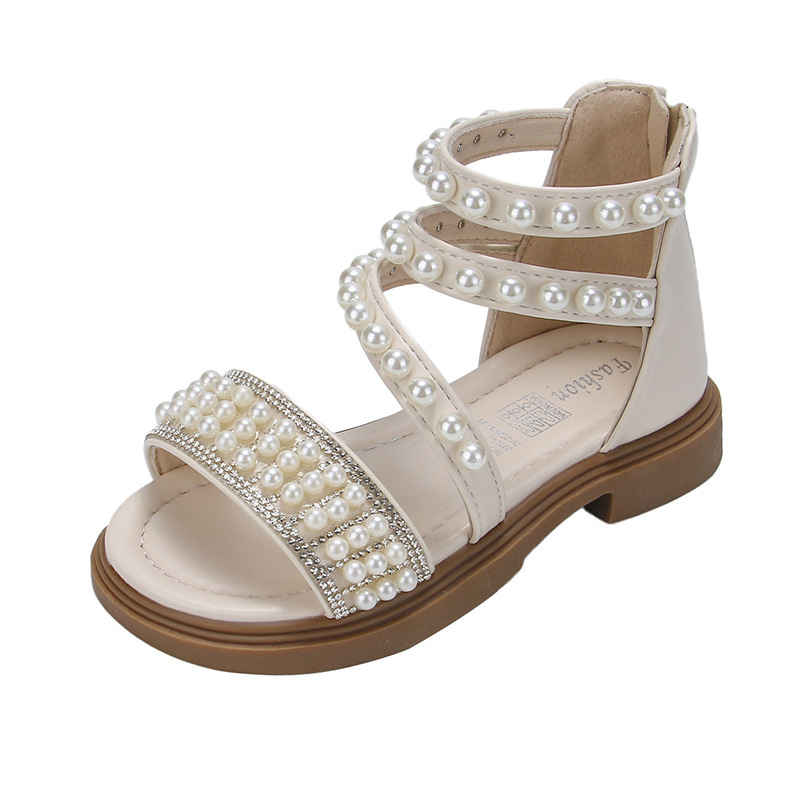 Zapatos casuales de moda para niñas versátiles 2026 verano nuevos niños huecos zapatos princesa zapatos de diamante de perla image 6